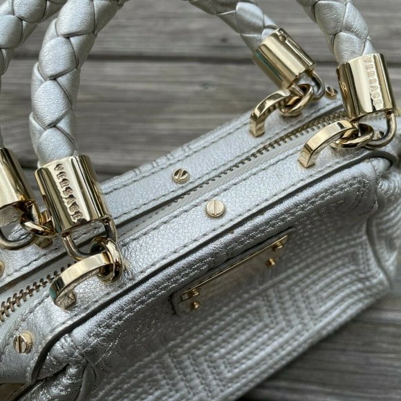 Gianni Versace Women Bag Small Hand Bag Silver Tone Made in Italy - Picture 7 of 12